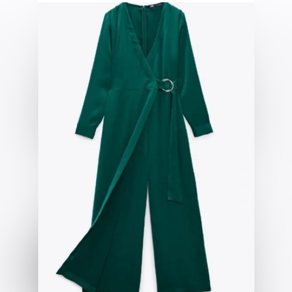 Green shiny jumpsuit - Picture 5 of 12